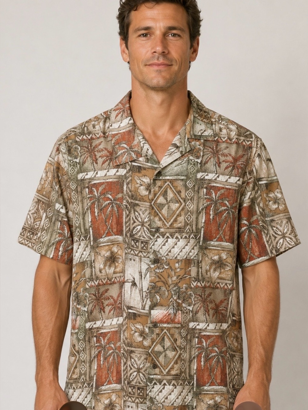 Mens 2XL Paradise Shores Hawaiian floral shirt